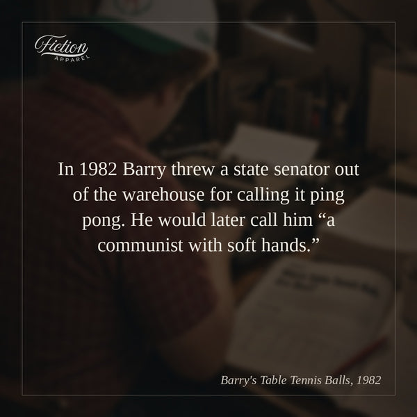 In 1982 Barry threw a state senator out of the warehouse for calling it ping pong. He would later call him “a communist with soft hands.”